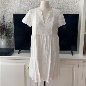 Knox Rose white eyelet babydoll tiered dress